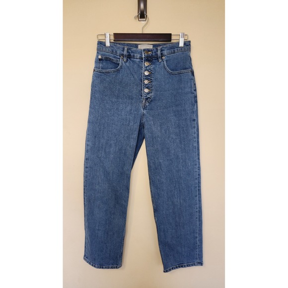 Everlane The Way High Jean Organic Cotton Button Fly Straight Leg 28 Regular - Picture 2 of 10